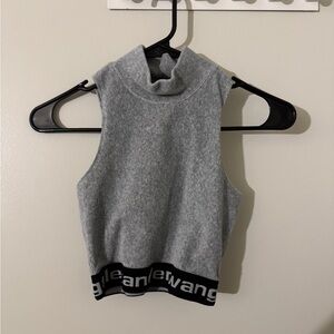 Alexander Wang Stretch Corduroy Top with Logo Hem